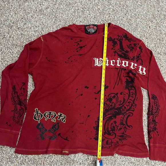 Affliction style One More Round OMR graphic cotton long sleeves - Picture 3 of 4